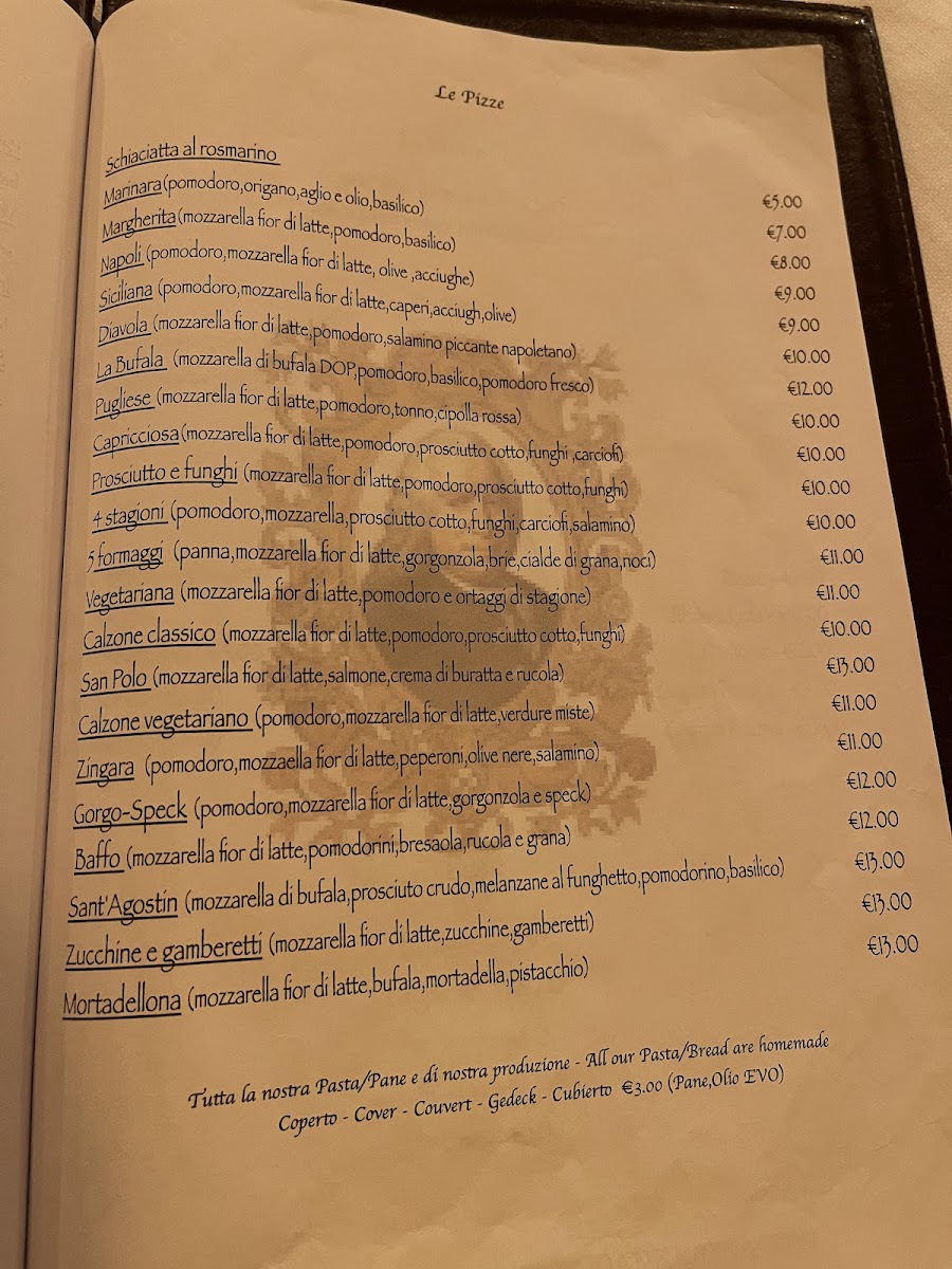 Taverna da Baffo Menu - Image 1